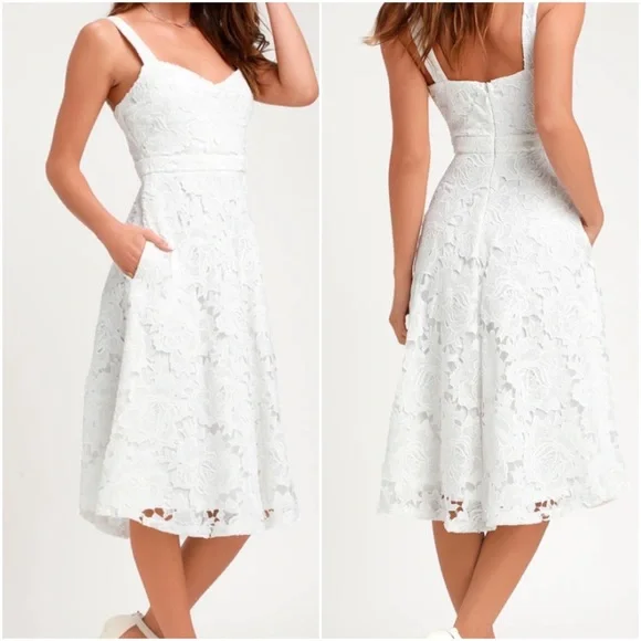 slim fit dress slacks Vintage Style White Midi Fit & Flare Dress with Black Ric Rac Trim –  ModCloth main image 0